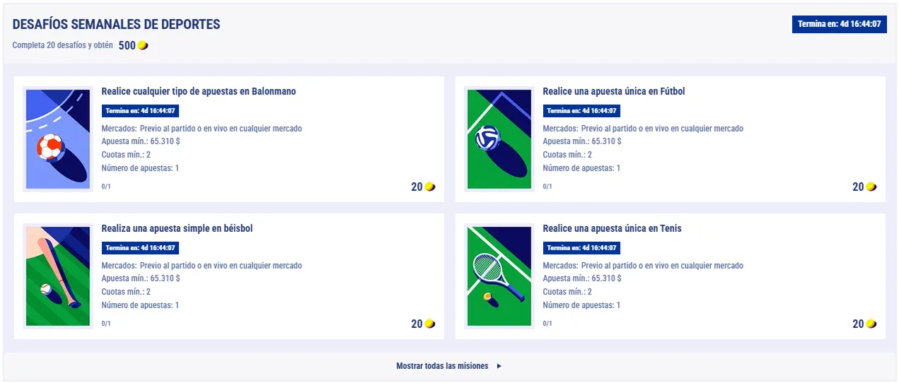 Promociones de bienvenida disponibles Promociones de bienvenida disponibles